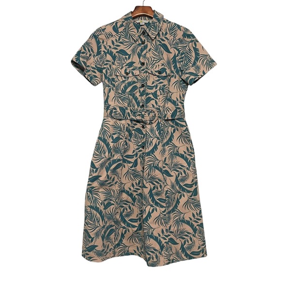 Boden Dresses & Skirts - Boden Tropical Shirt Dress Midi Size 4 Floral Button Front Belt Safari Cruise